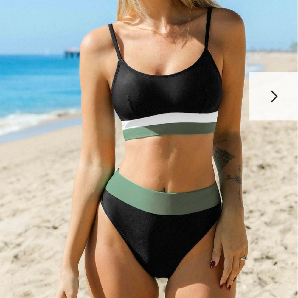 Alegria Colorblock Bralette & High Waist Bikini Set